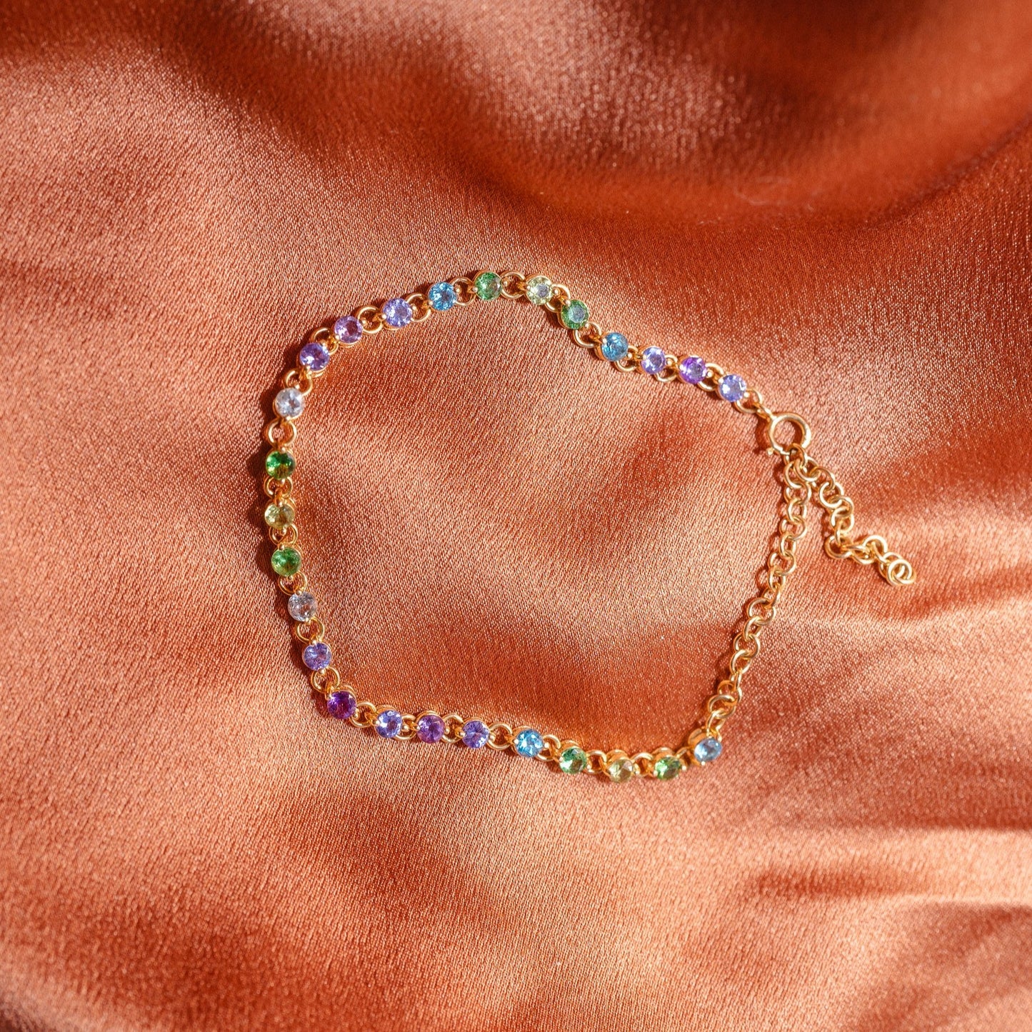 Ombre Multistone 14k Yellow Gold Bracelet
