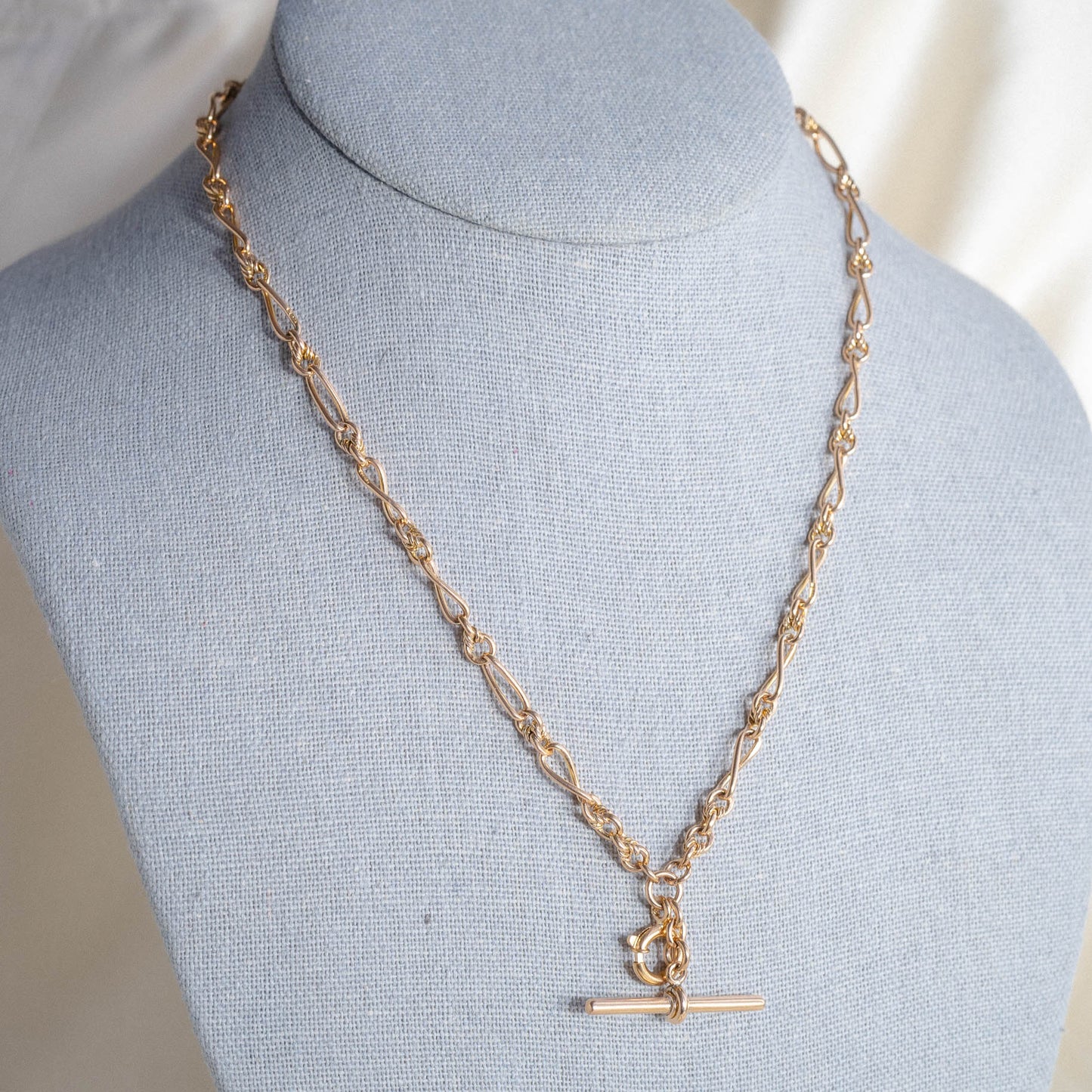 9k Twisted Rose Gold Pocket Watch Chain Necklace