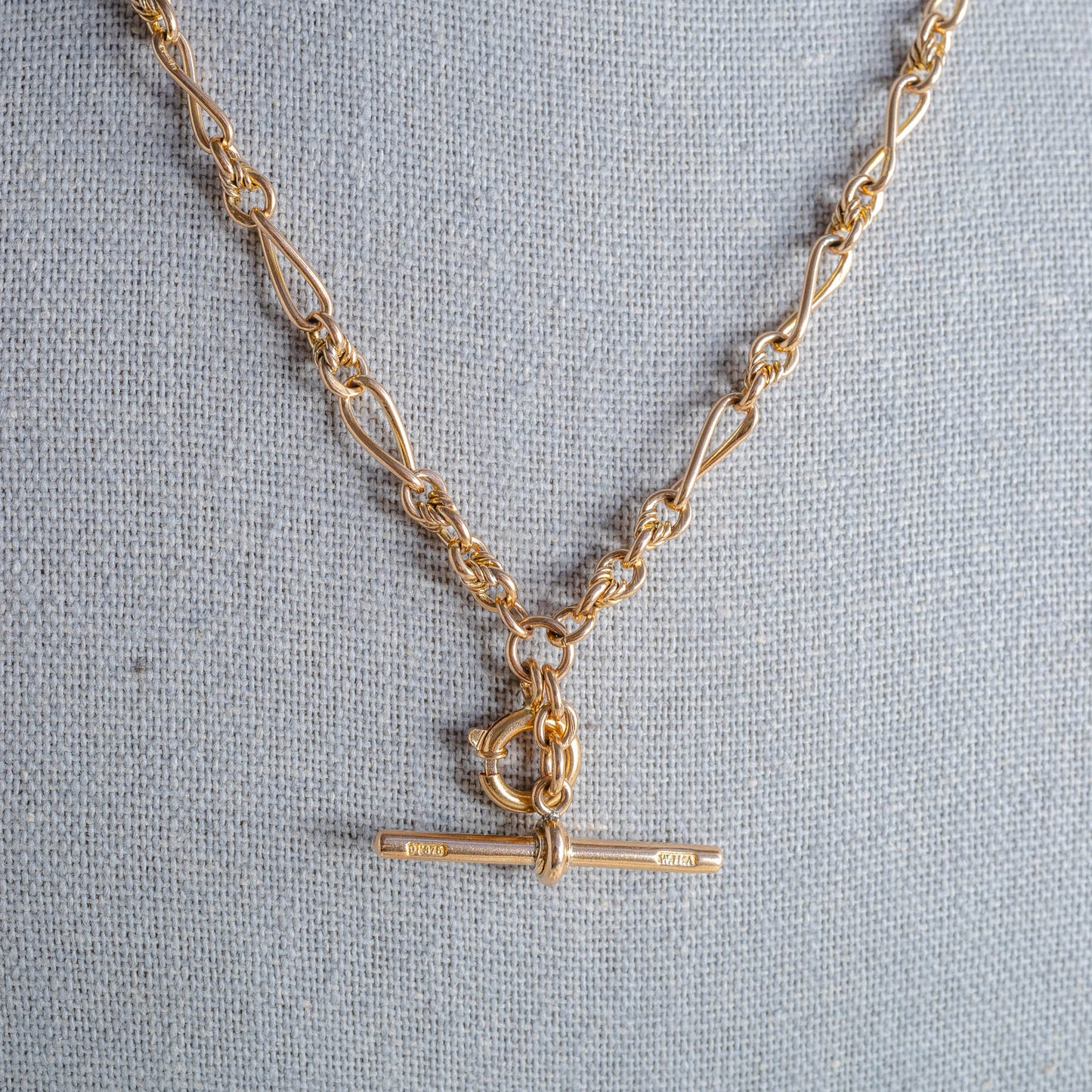 9k Twisted Rose Gold Pocket Watch Chain Necklace
