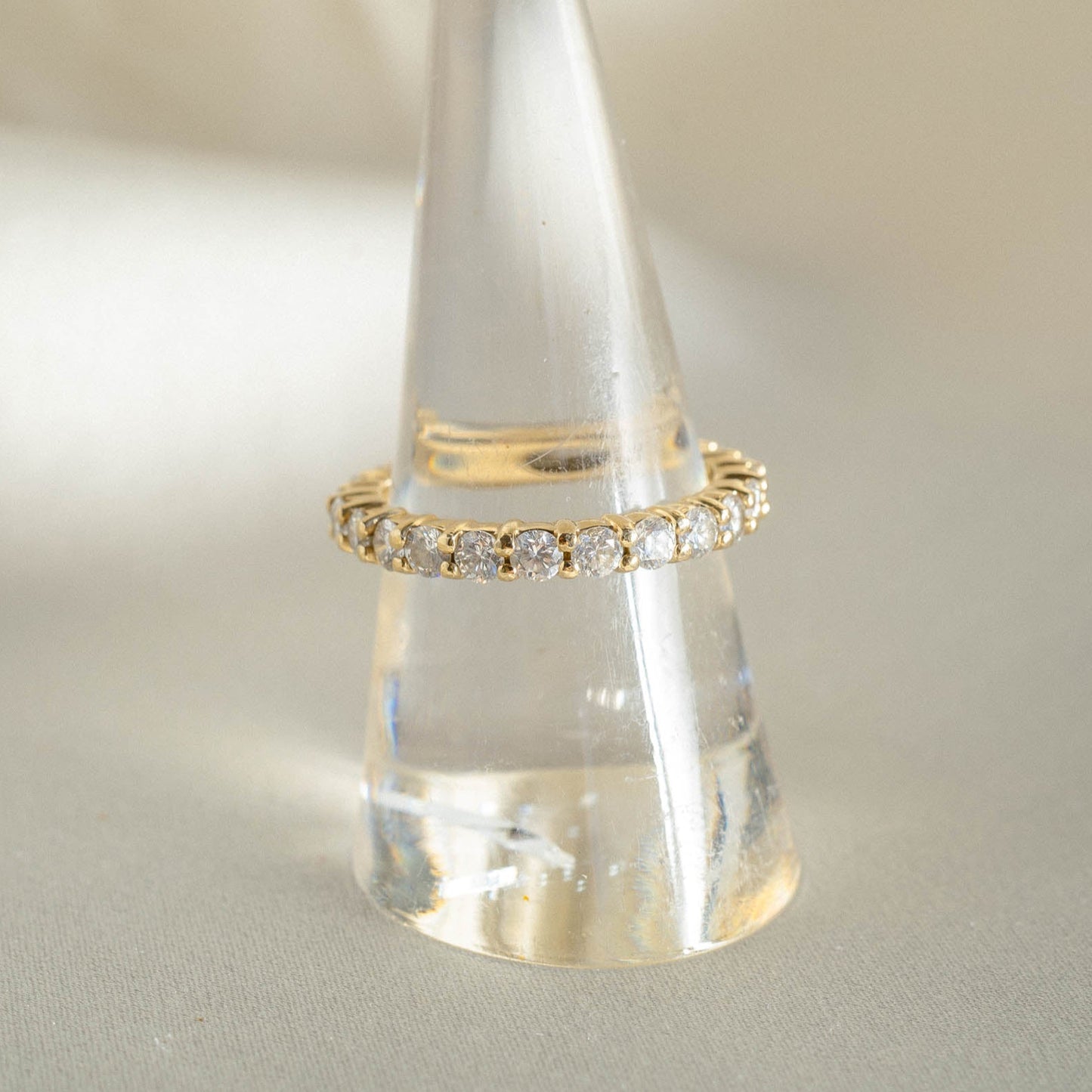 Diamond Prong-Set Eternity Band in 14 Karat Yellow Gold
