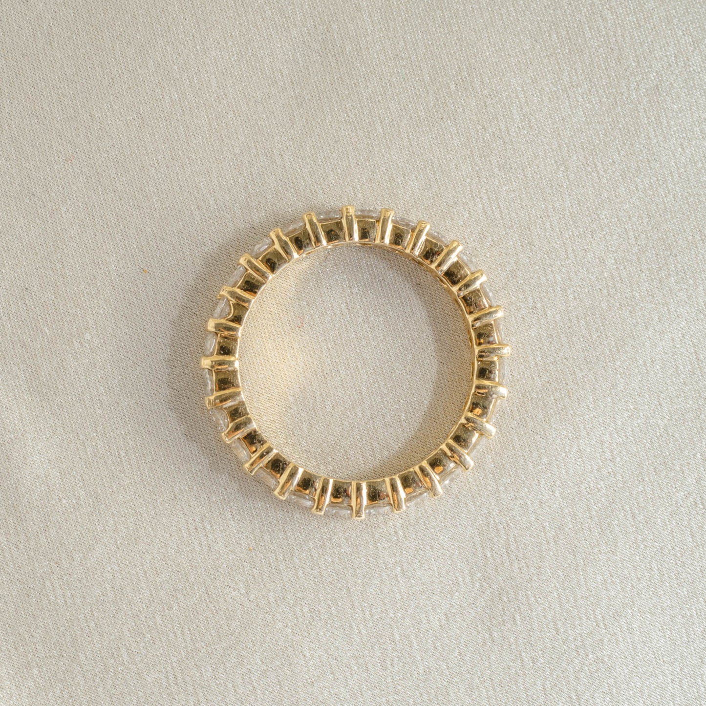 Diamond Prong-Set Eternity Band in 14 Karat Yellow Gold