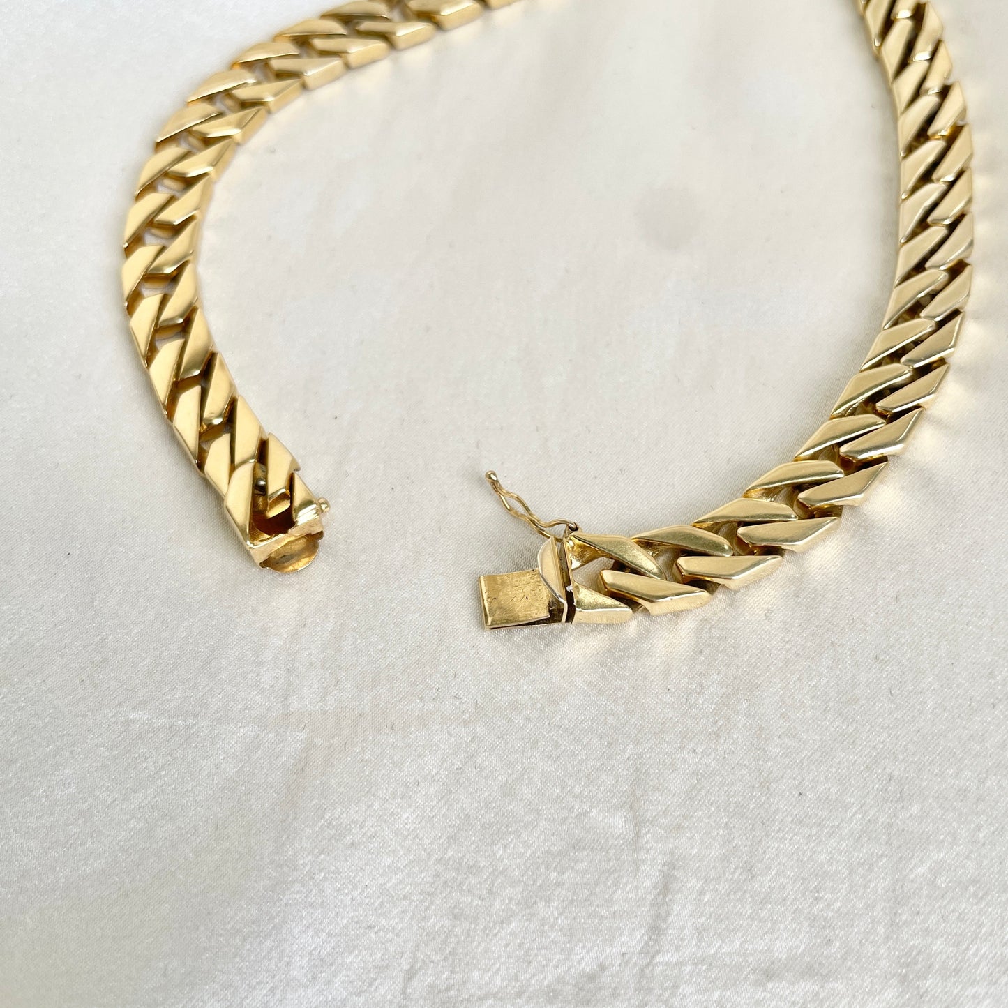 The Icon – 14K Gold Cuban Curb Choker Necklace with Diamond Accents | Solid Gold Statement Chain
