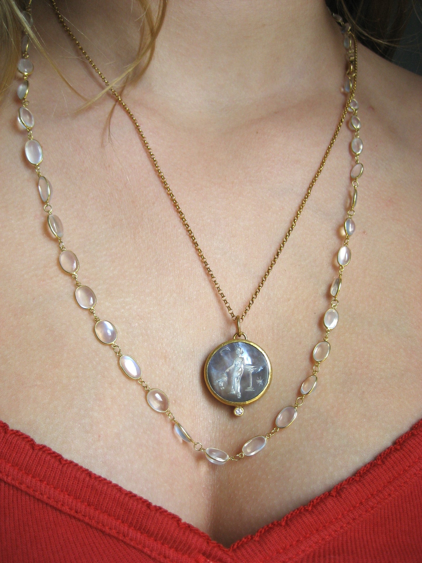 Oval Moonstone Infinity Chain in 18K