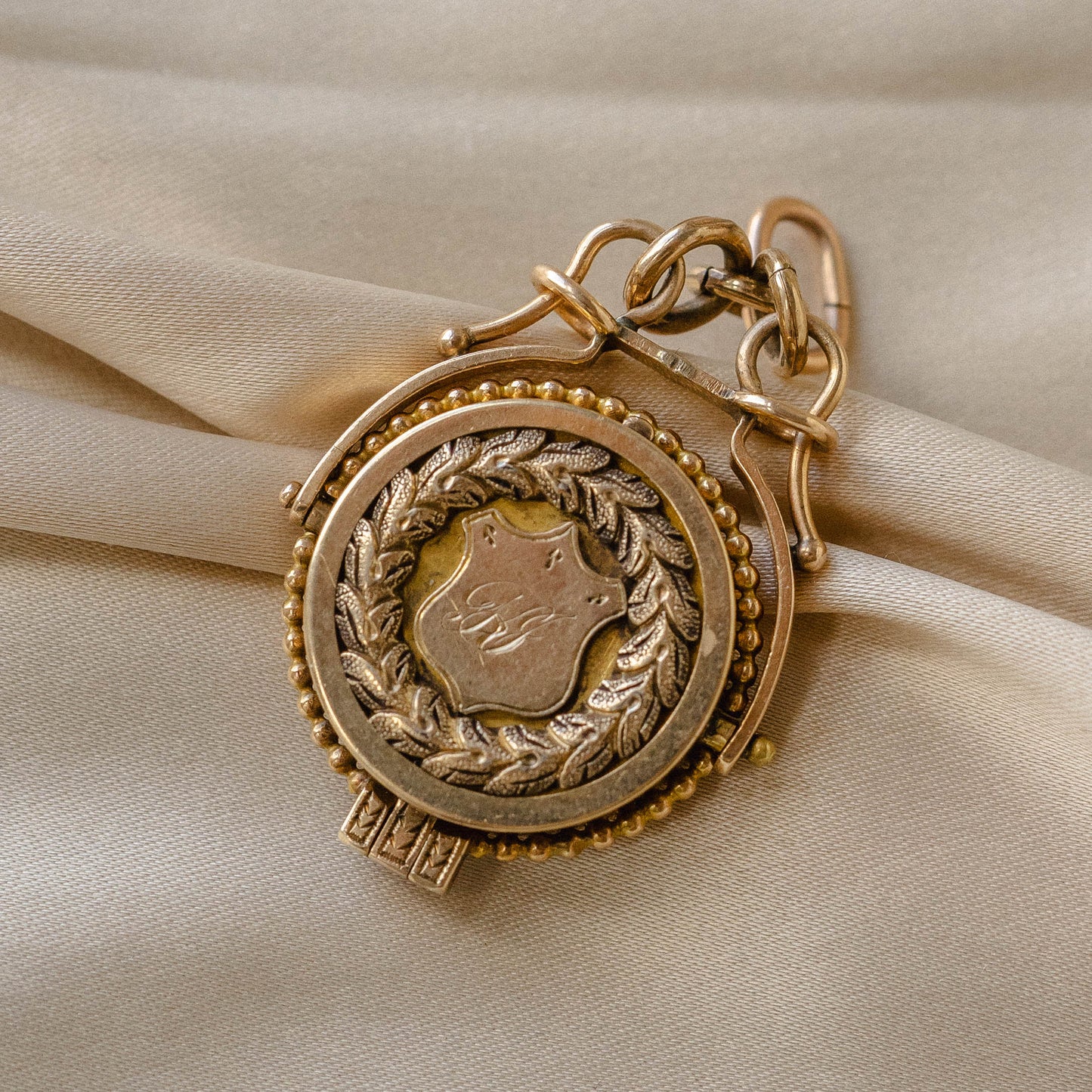 Antique 14k Soaring Bird Swivel Locket