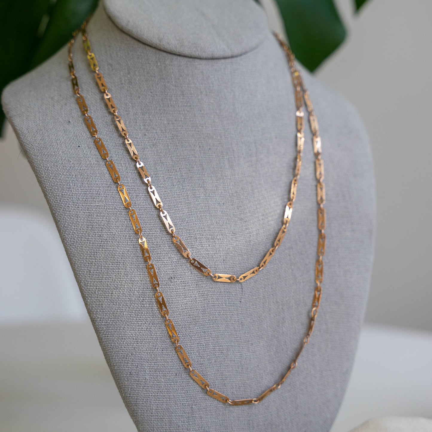 18K Rose Gold Italian Station Chain in 26”