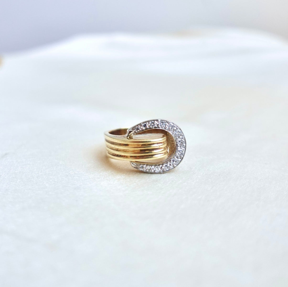 Lucky Diamond Horseshoe Ring