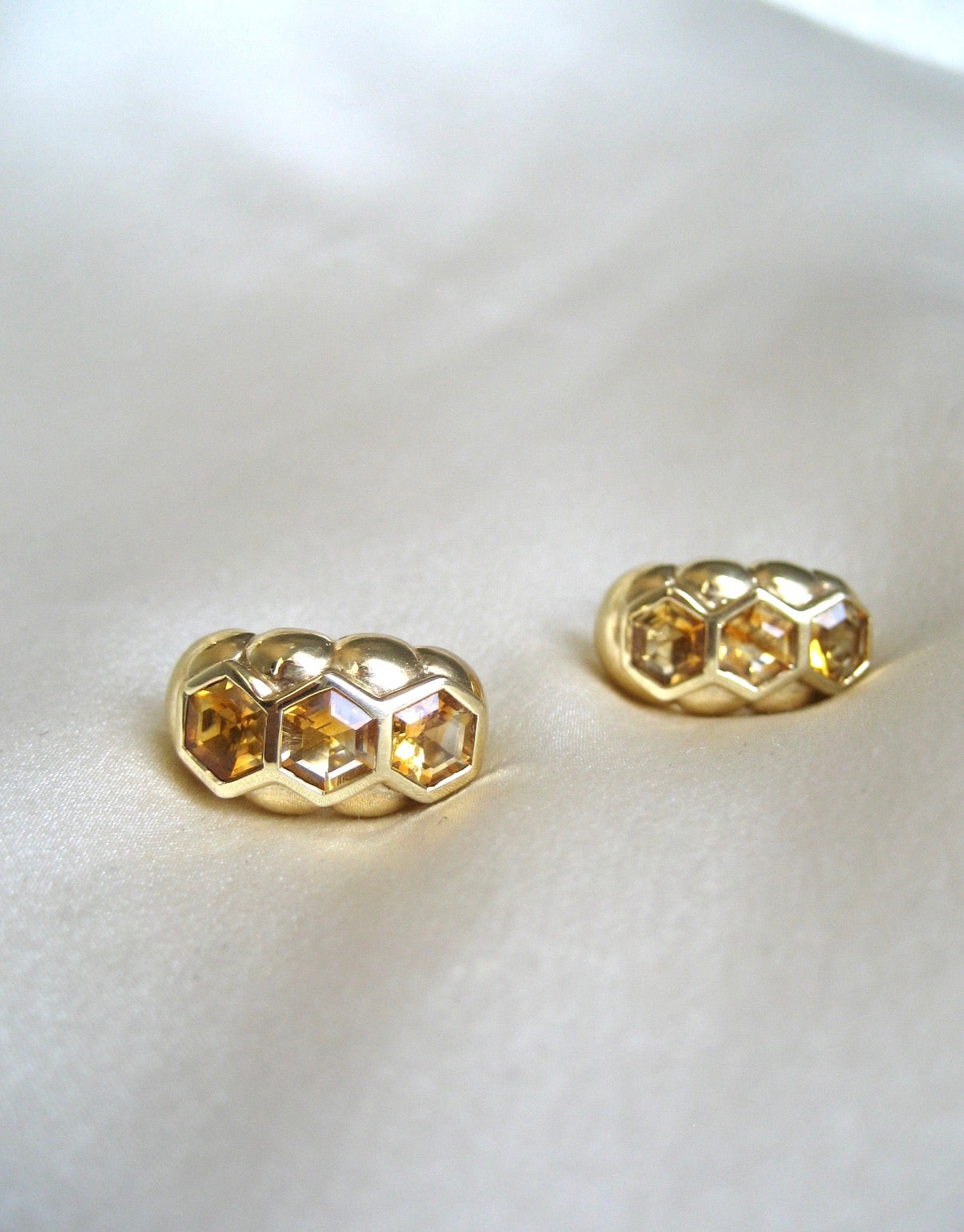 Oh Honey! Citrine Demi-Hoop Earrings