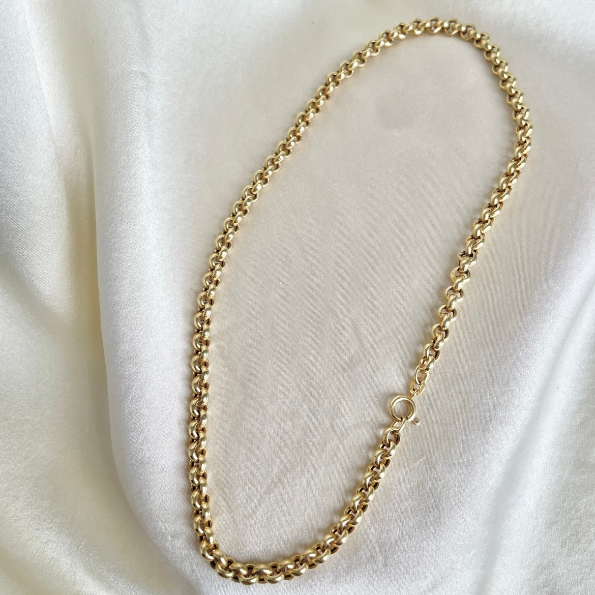18K Yellow Gold Rolo Chain- 15.5 inches by UnoAerre