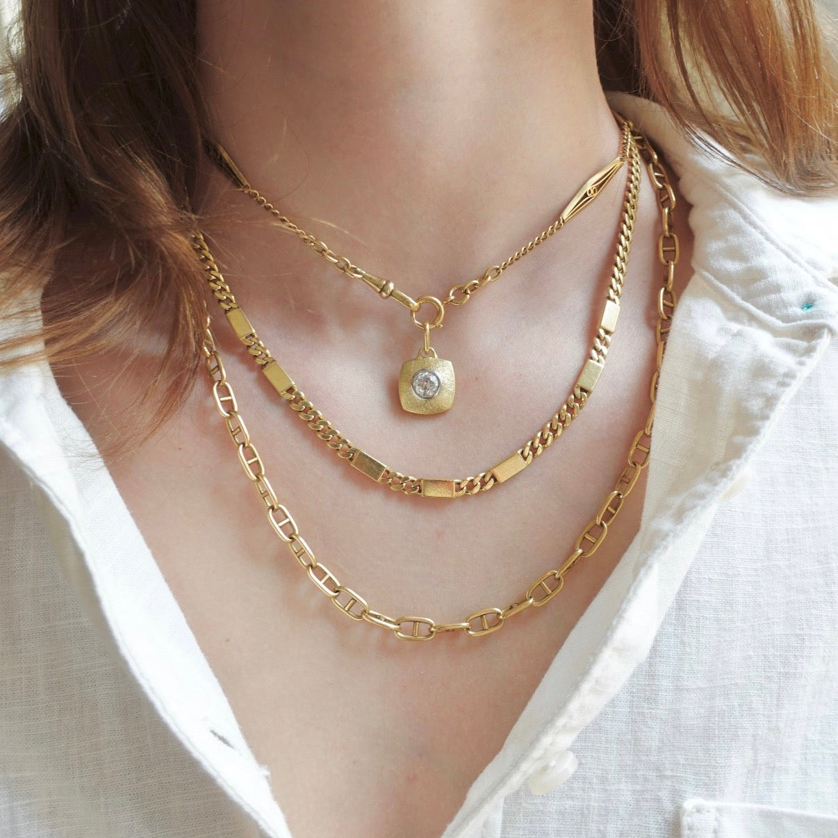 The Dash-Iconic Solid 18K Cuban Curb with Bar Embellishments