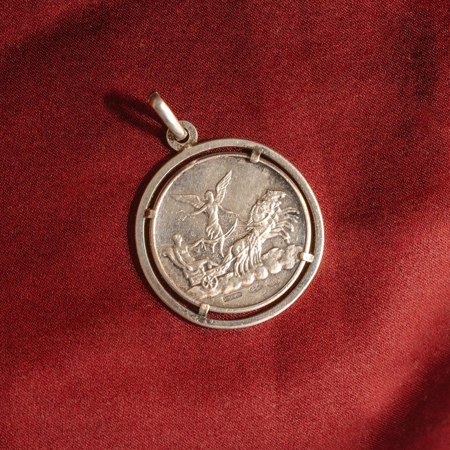 Vintage Italian Silver Zodiac Virgo with Roman Nike by Pietro Giampaoli