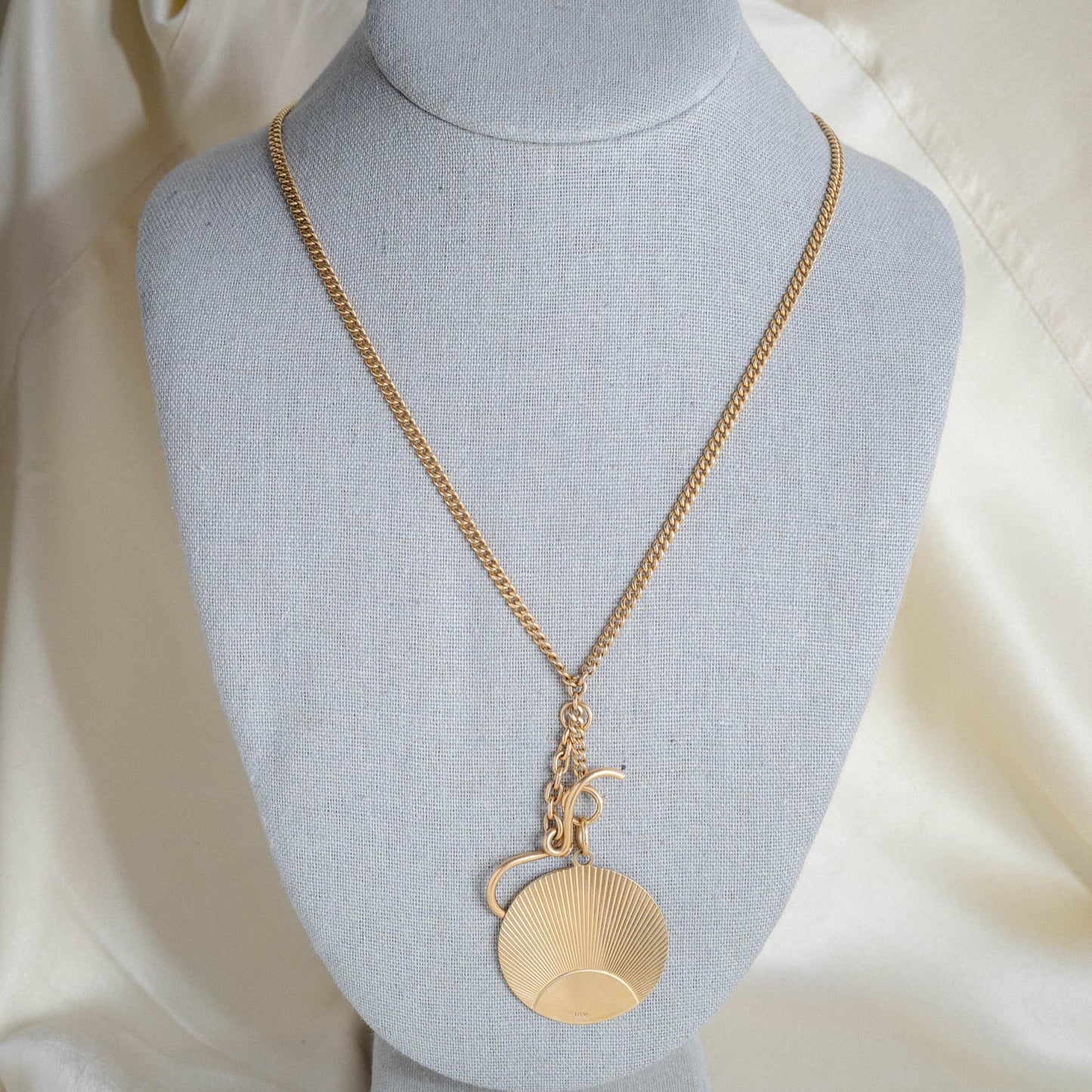 Solid 14k Gold 22 inch Cuban Curb Pocket Watch Chain Necklace