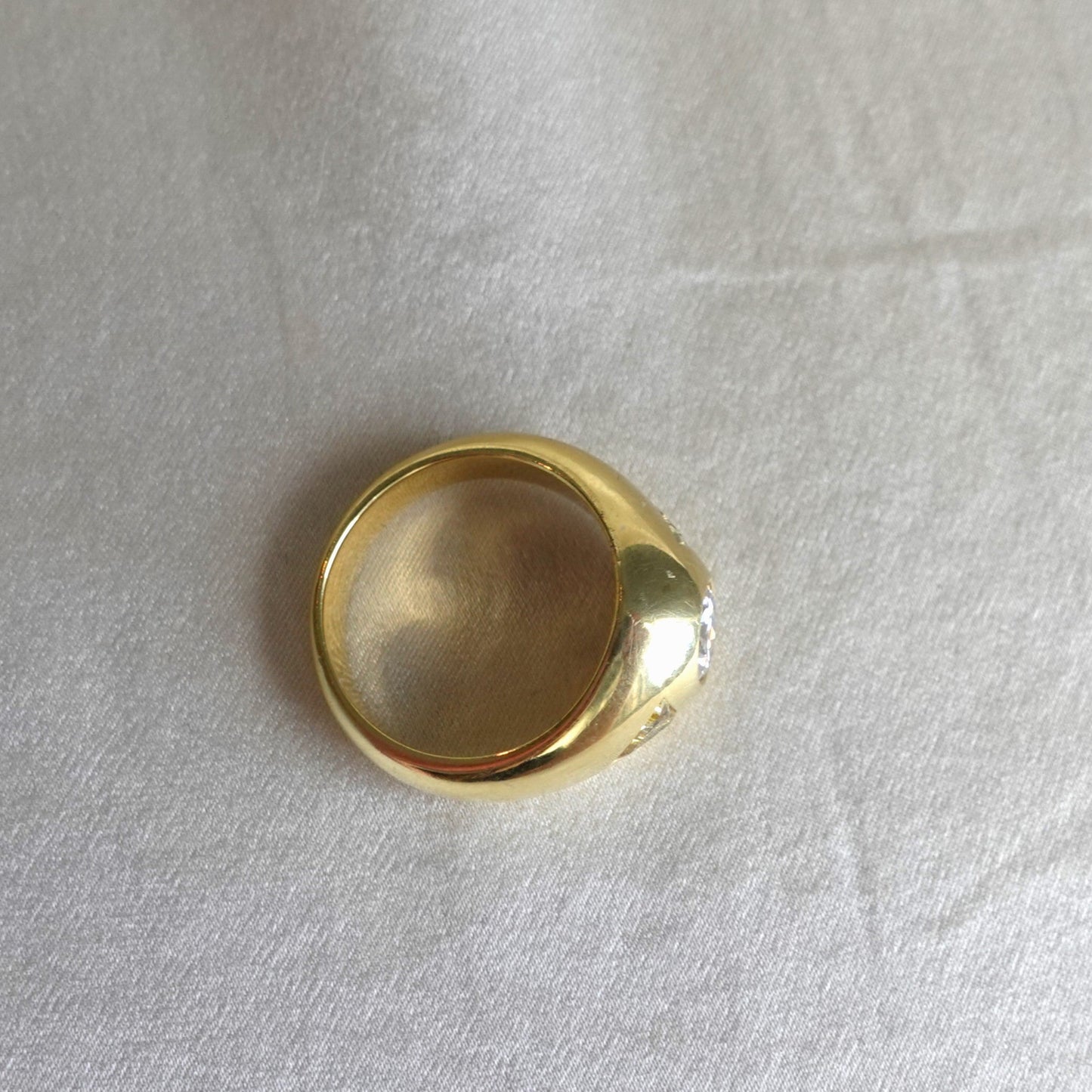 Incredible Cartier Diamond Ring with CanaryTrillion Sides