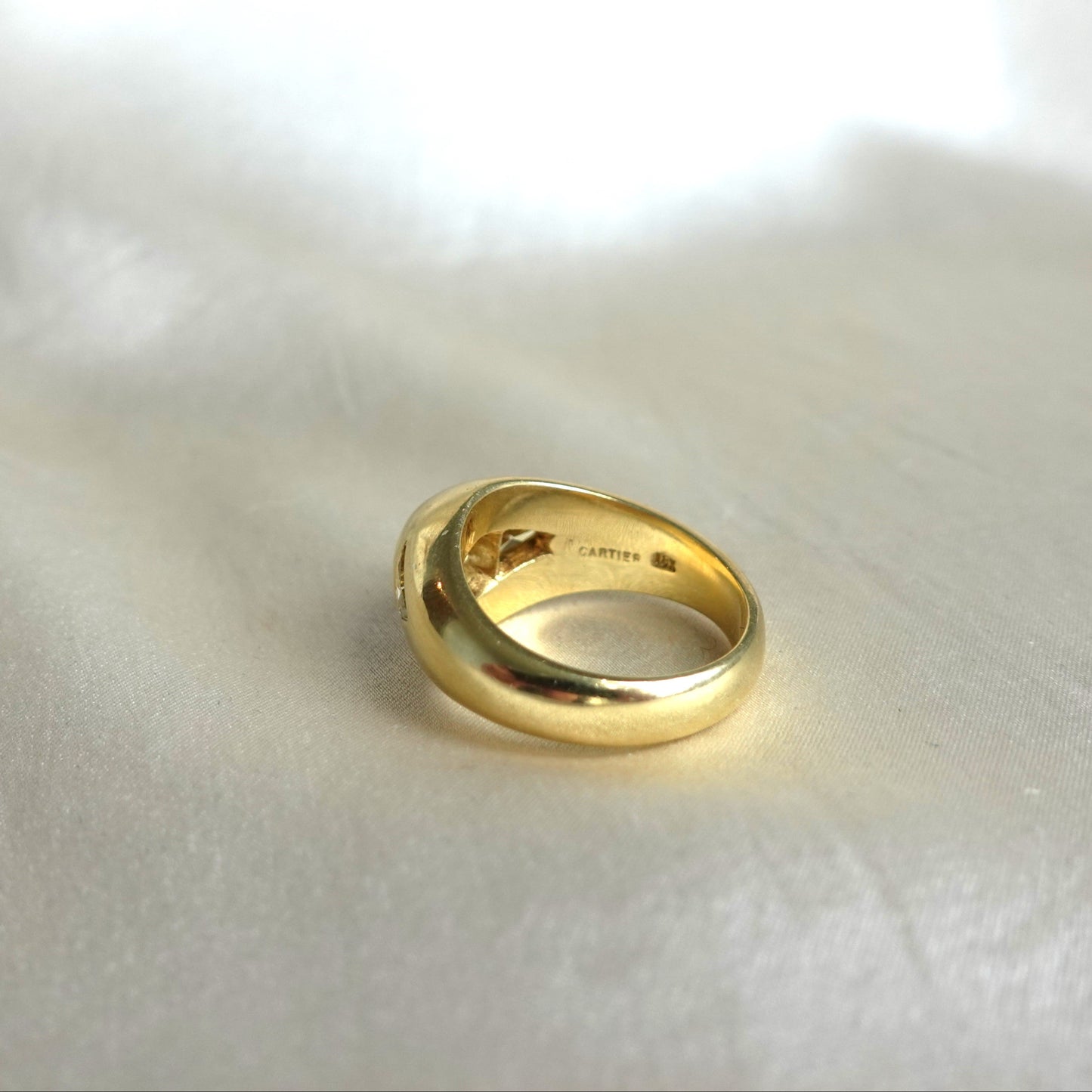 Incredible Cartier Diamond Ring with CanaryTrillion Sides