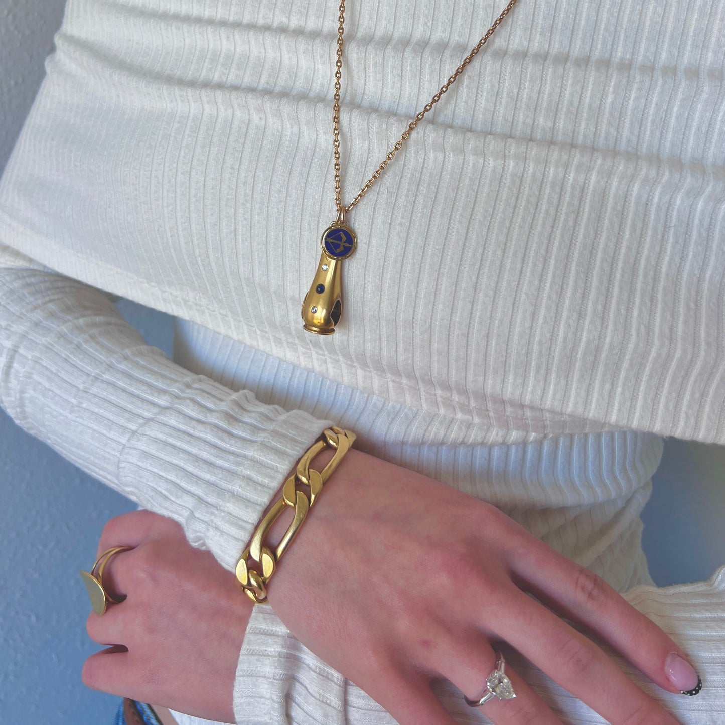 Handmade 18K Solid Specialty Curb Link Bracelet with Hidden Clasp