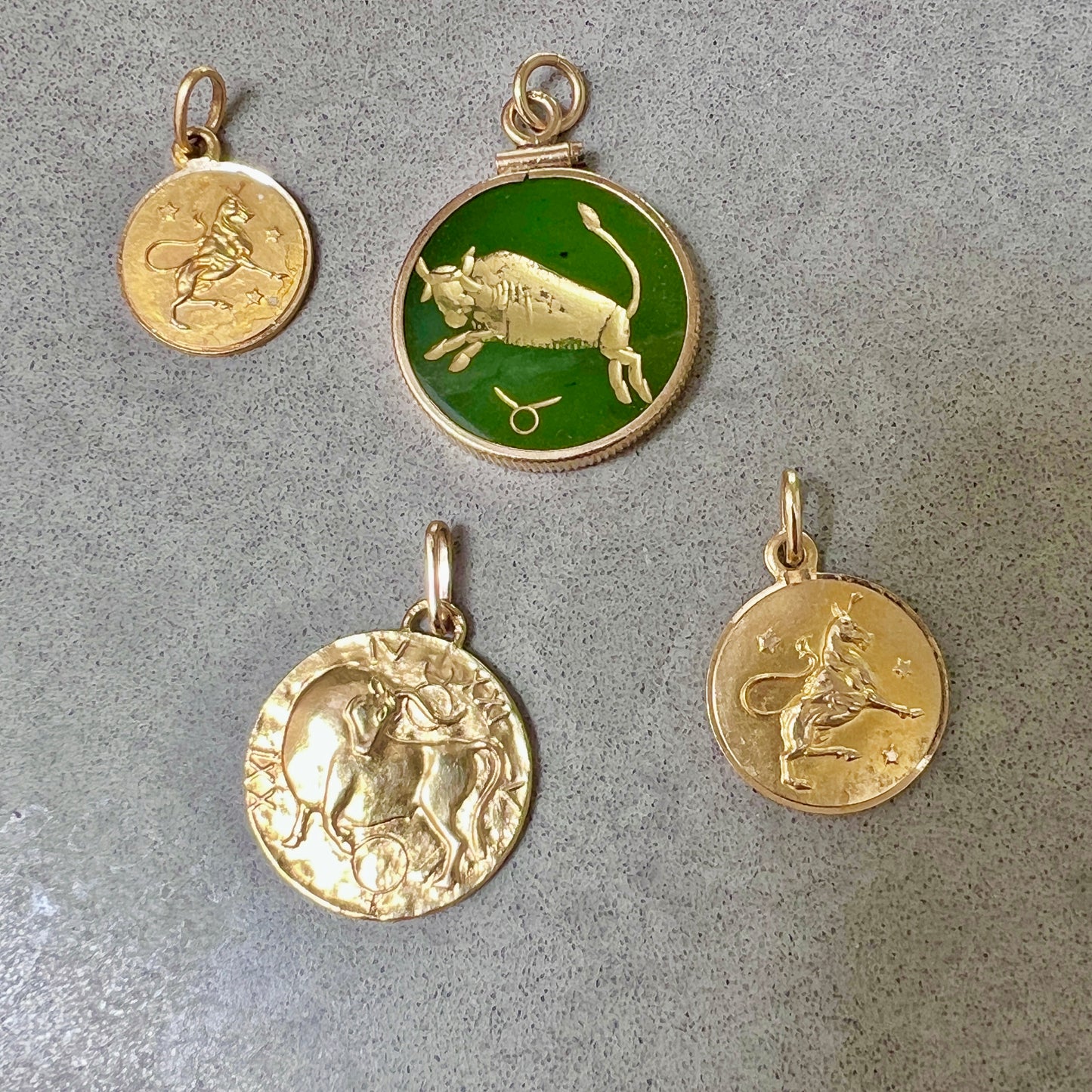 Vintage French 18K Elegant Taurus Pendant