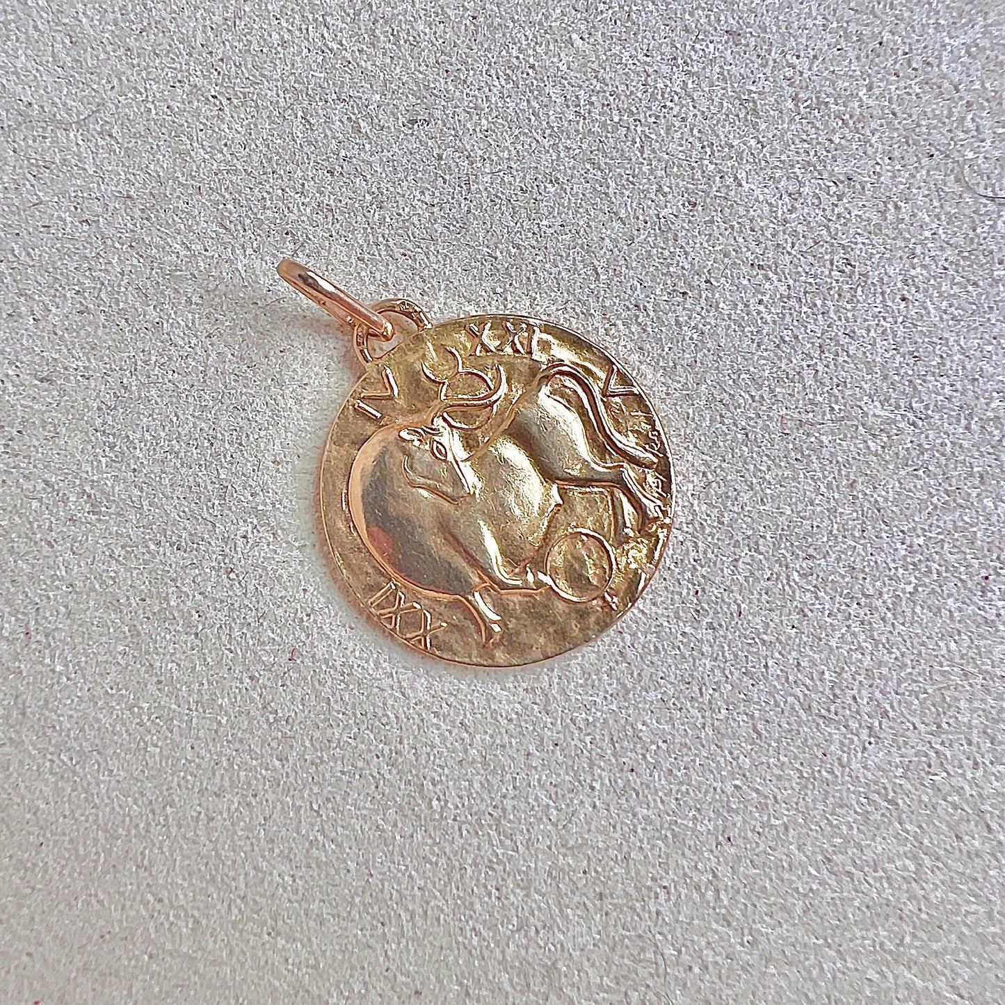 Vintage French 18K Elegant Taurus Pendant