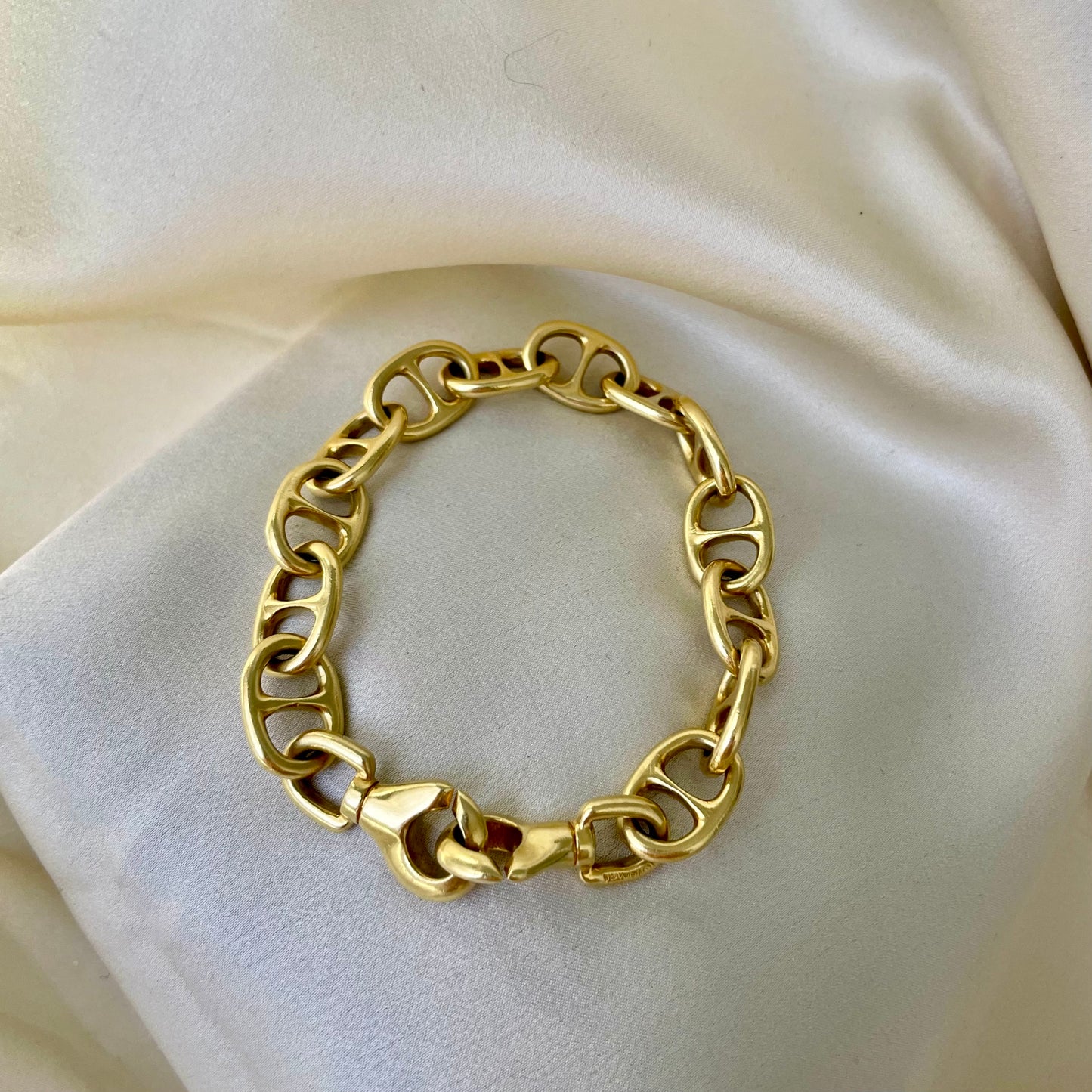 Solid 18K Gold Mariner Link Bracelet