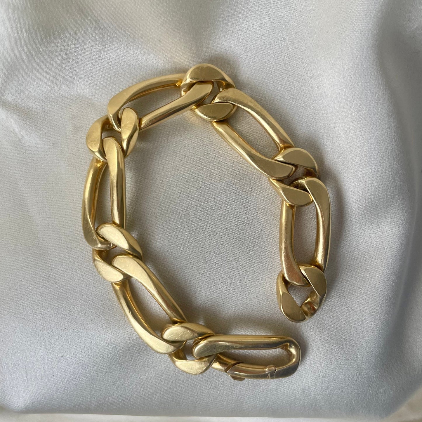Handmade 18K Solid Specialty Curb Link Bracelet with Hidden Clasp