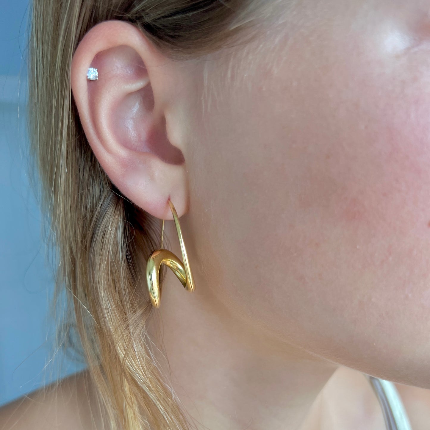 Michael Good Large Single Loop Earrings in 18K Gold