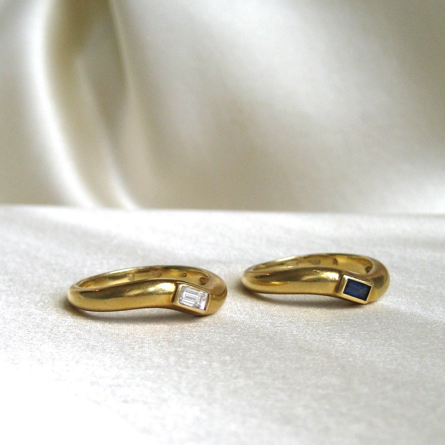 Italian 18K Stacking Wave Rings