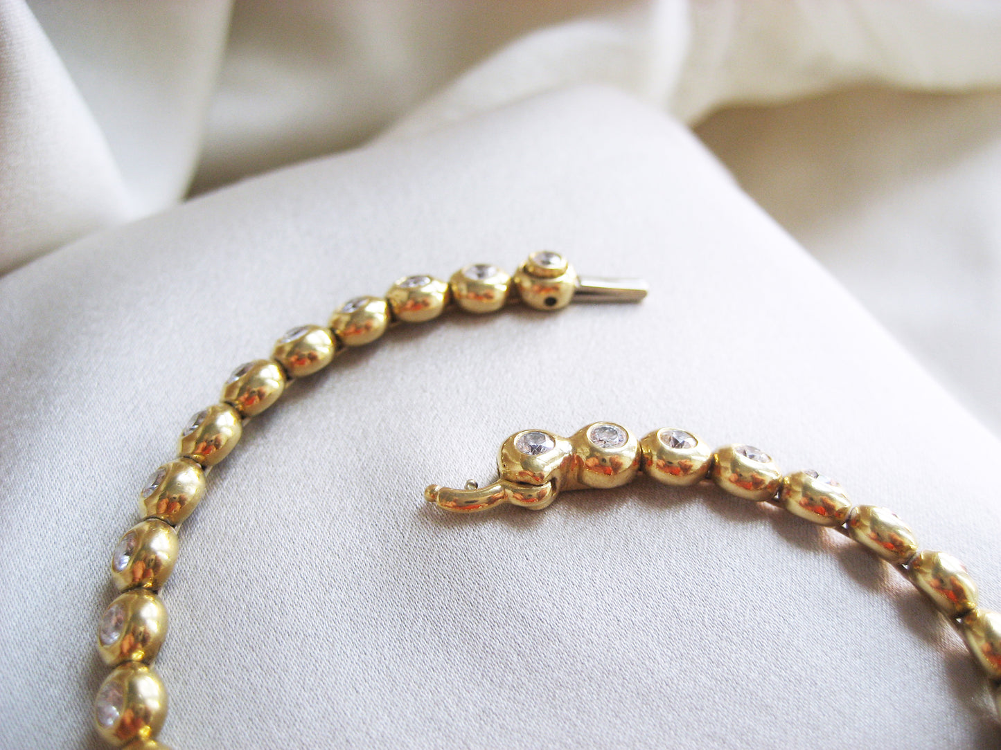 Vintage Tiffany 18K Yellow Gold Bubble Diamond Tennis Bracelet