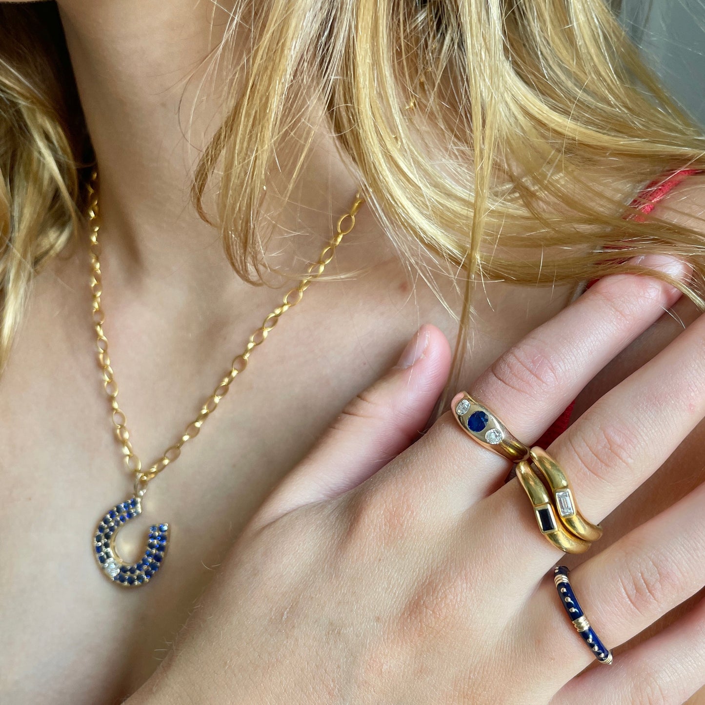 North Star Ring: 14k Sapphire Diamond Ring