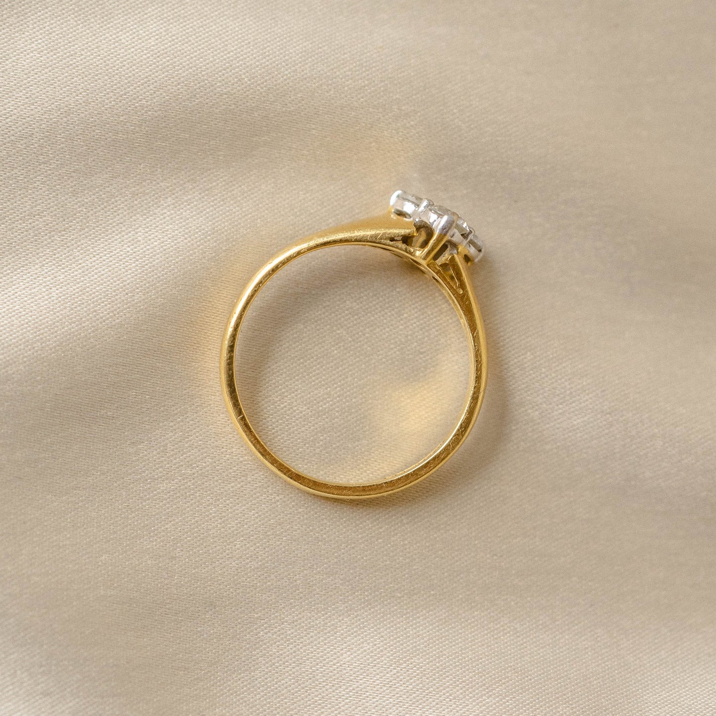 “Three Jewels” Diamond in 14k Gold Ring