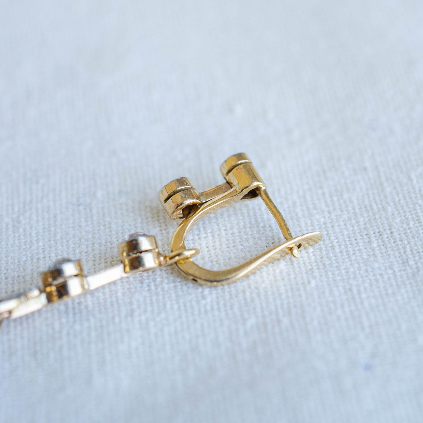 Edwardian 14k Diamond Convertible Drop Earrings