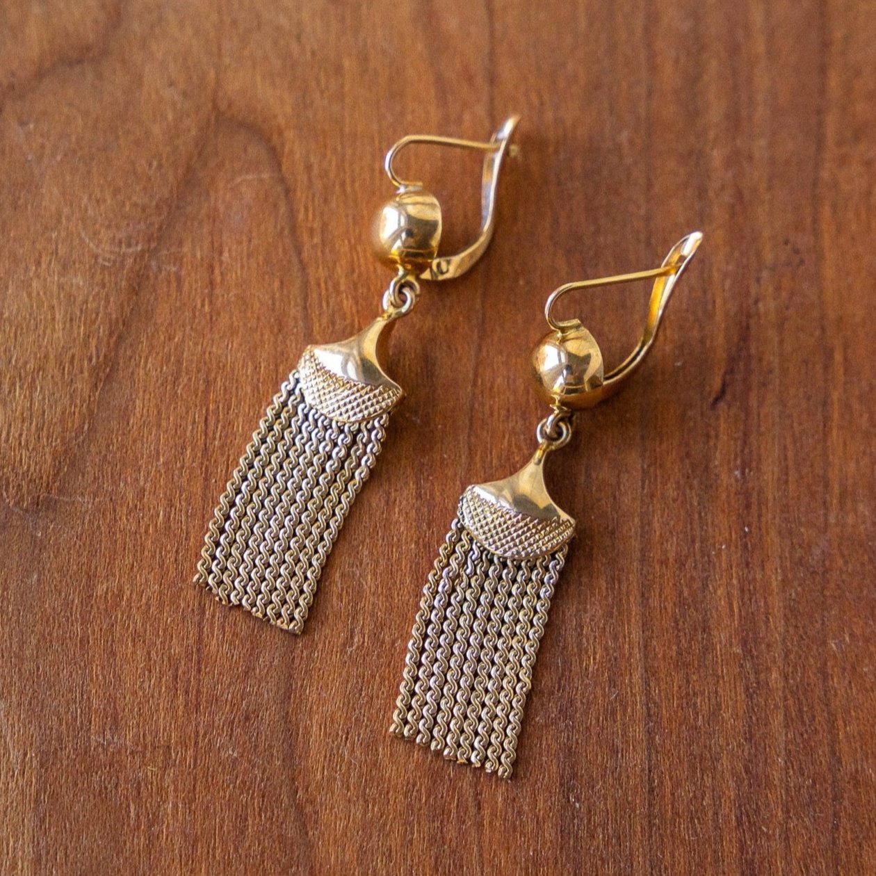 Vintage Italian Fringe 18k Earrings