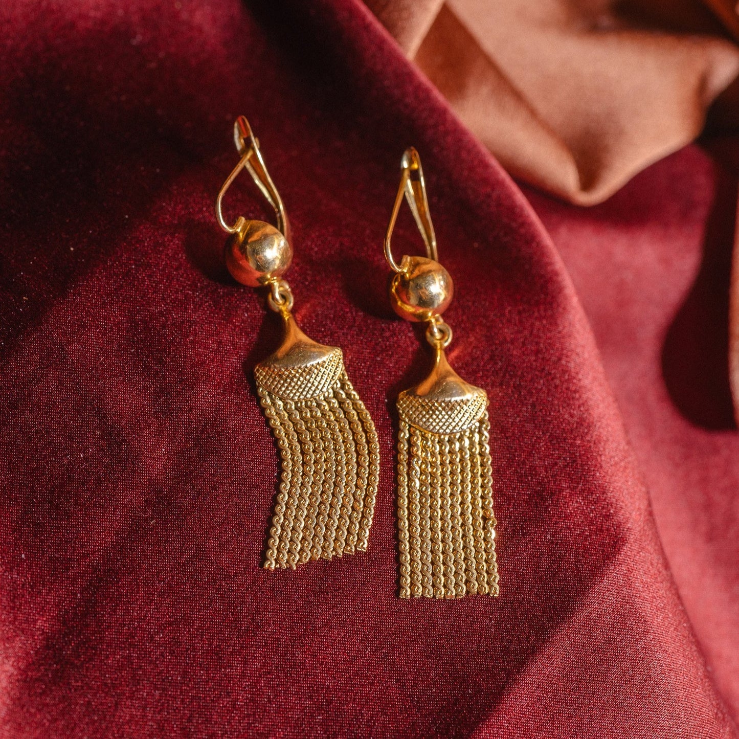 Vintage Italian Fringe 18k Earrings