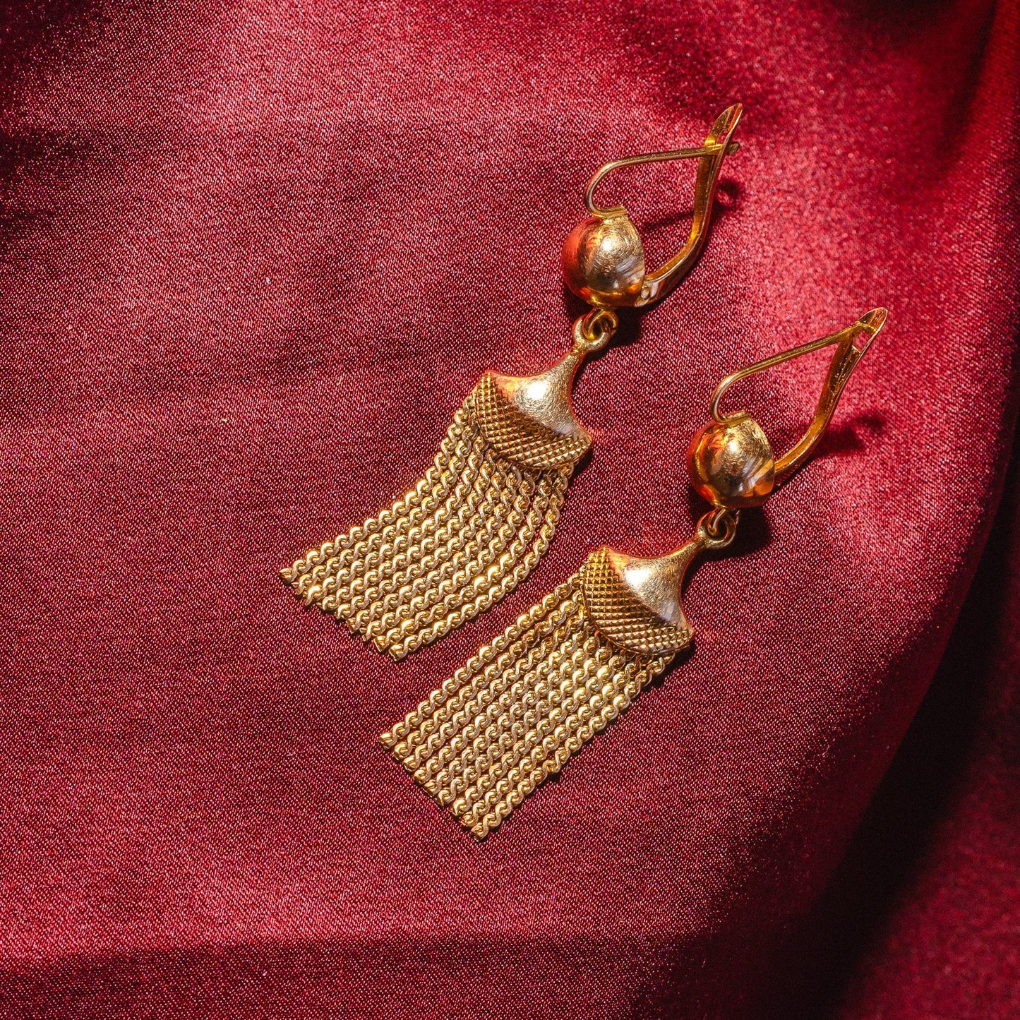 Vintage Italian Fringe 18k Earrings