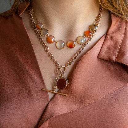 Dual Sided Spinner Pendant with Bloodstone & Carnelian