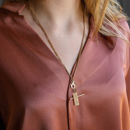 “Shooting Star”Charm Rectangular in 9k Gold
