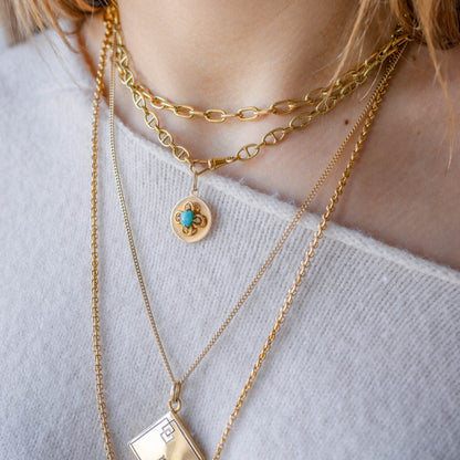 Stunning Solid Link 27" Rolo Chain in 18 Karat Yellow Gold