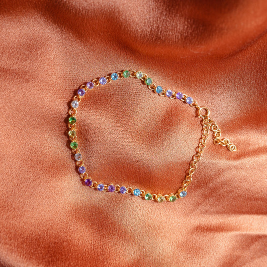 Ombre Multistone 14k Yellow Gold Bracelet