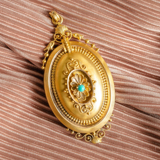 Victorian Turquoise 10k Locket