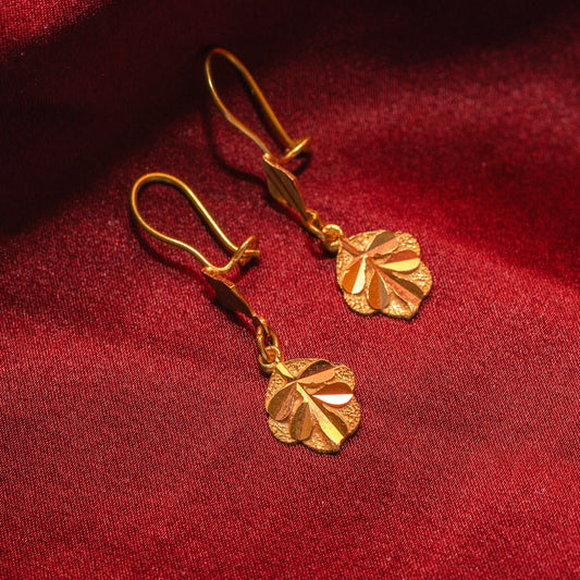 Leaf 20K Drop Earring