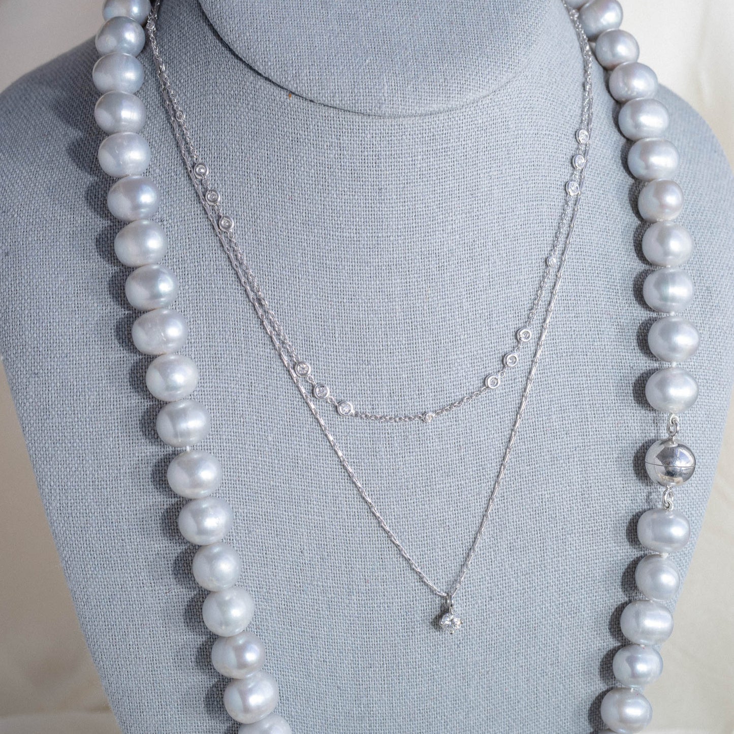 Minimalist Platinum Diamond Pendant