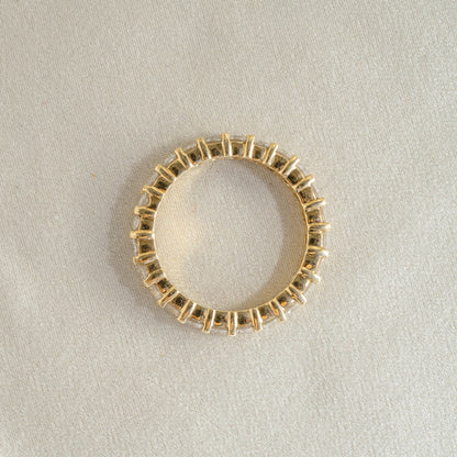 Diamond Prong-Set Eternity Band in 14 Karat Yellow Gold