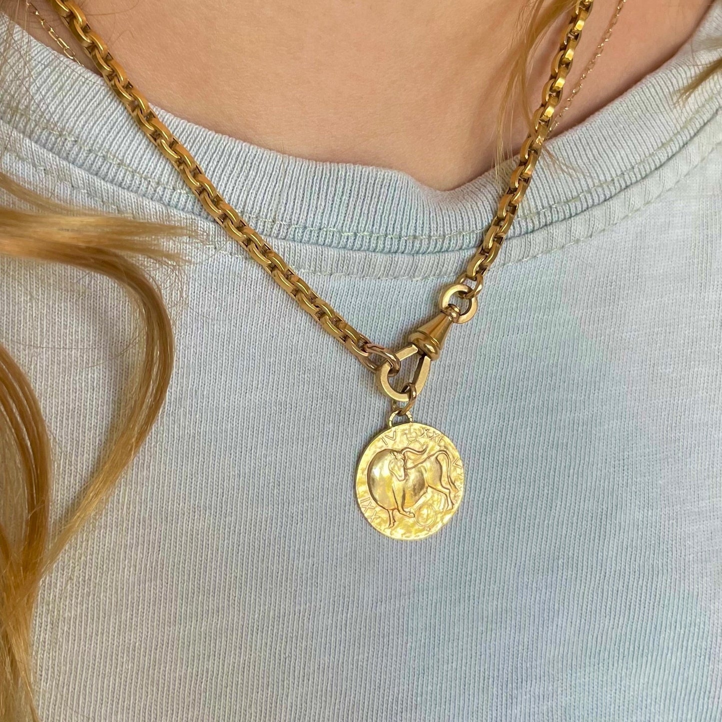 Vintage 14K Square Cable Pocket Watch Chain