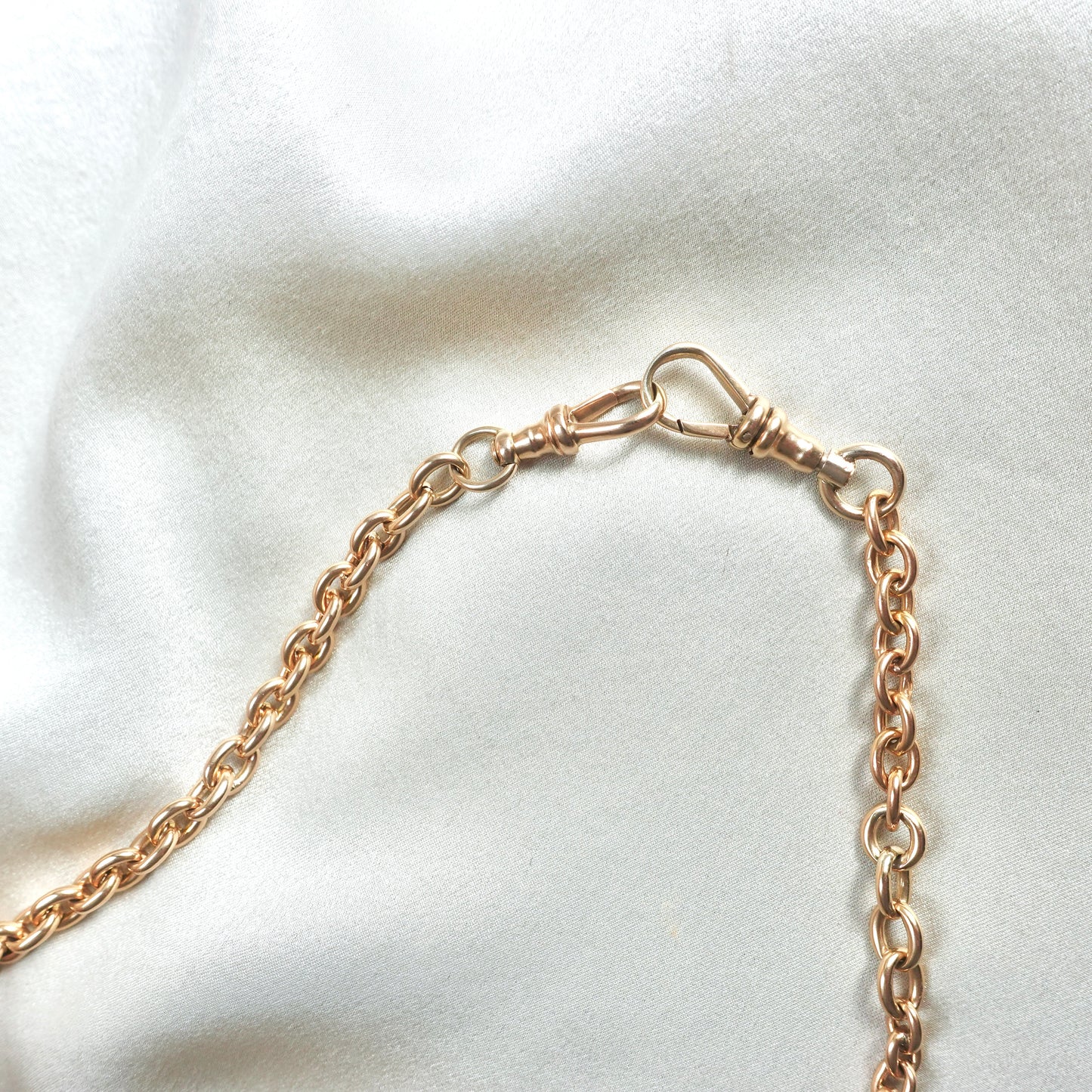 Antique 14K Gold Rolo Pocket Watch Chain | 16 Inch Necklace