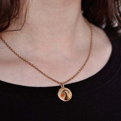 1970s Italian 14k Gold & Enamel Aries Zodiac Charm