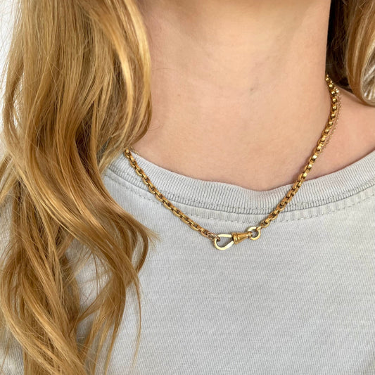 Vintage 14K Square Cable Pocket Watch Chain