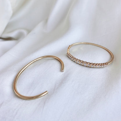 18K Yellow Gold Secret Diamond Cuff Bracelet