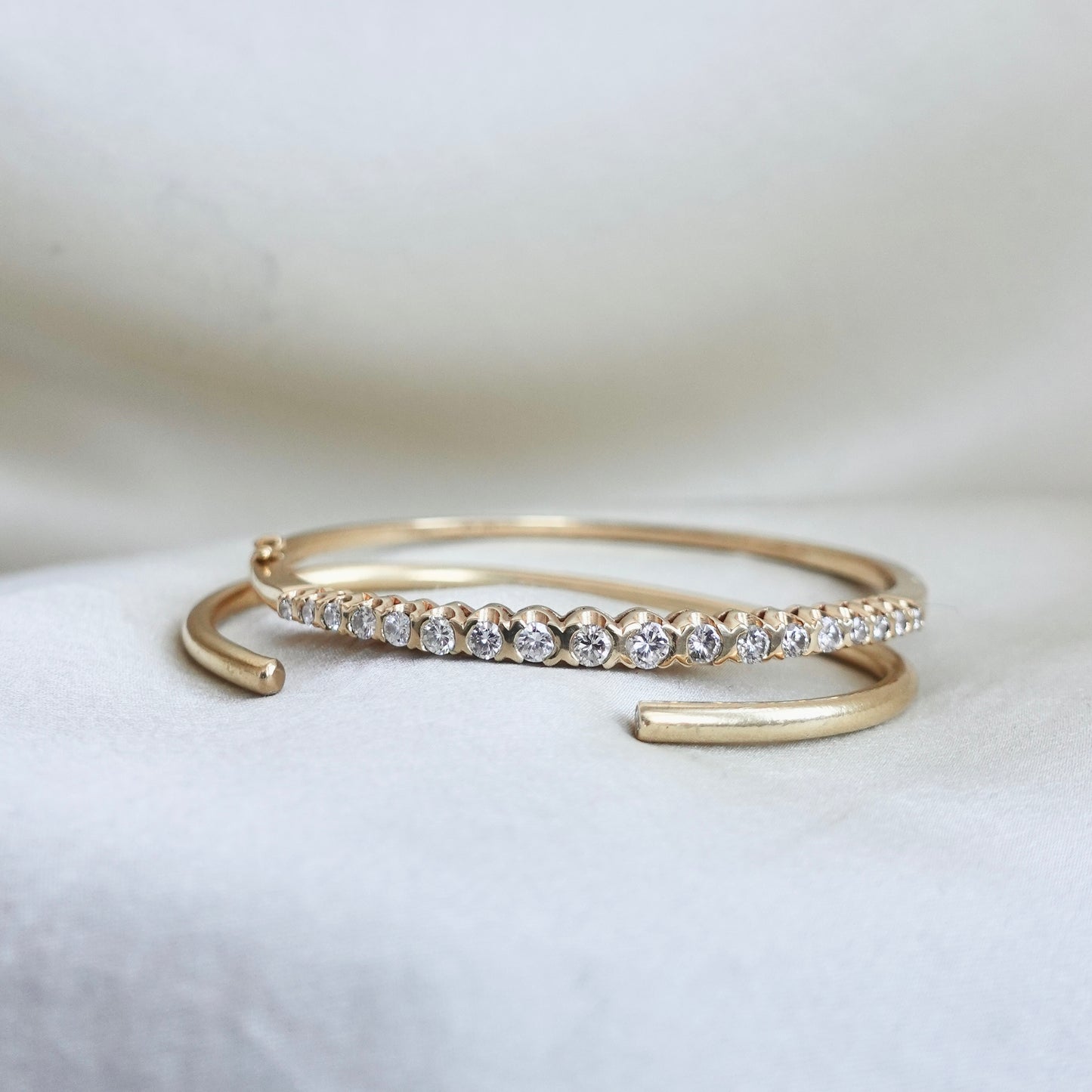 18K Yellow Gold Secret Diamond Cuff Bracelet