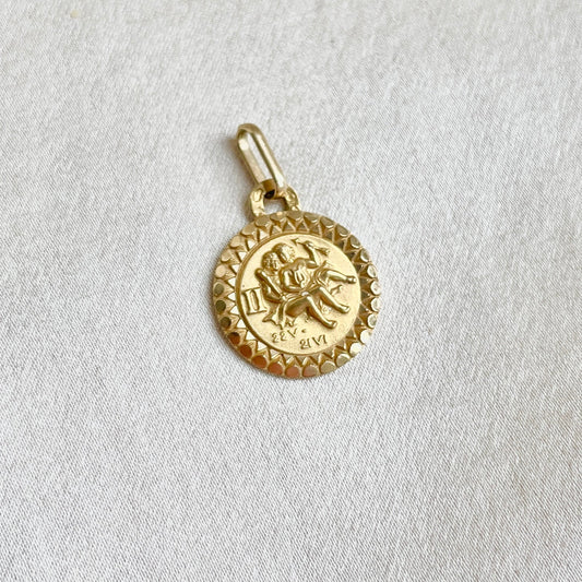 18K French Petite Gemini Zodiac Pendant