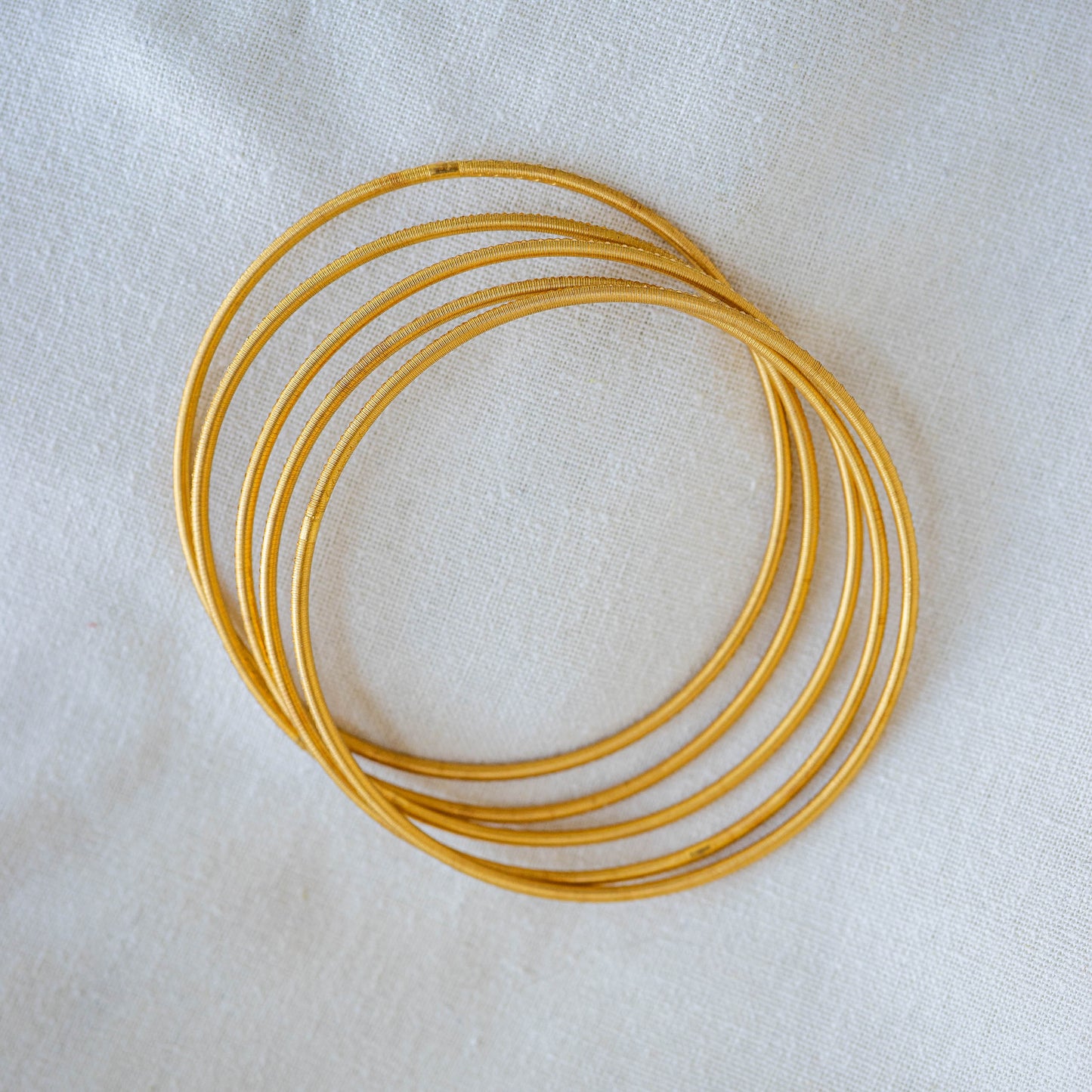 Boho Bangles in 22k Gold Polished + Matte Finish