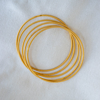Boho Bangles in 22k Gold Polished + Matte Finish