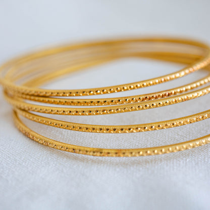 Boho Bangles in 22k Gold Polished + Matte Finish