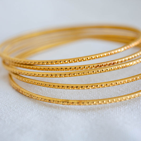 Boho Bangles in 22k Gold Polished + Matte Finish